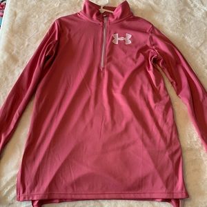 Under Armor pink quarter zip long sleeve shirt